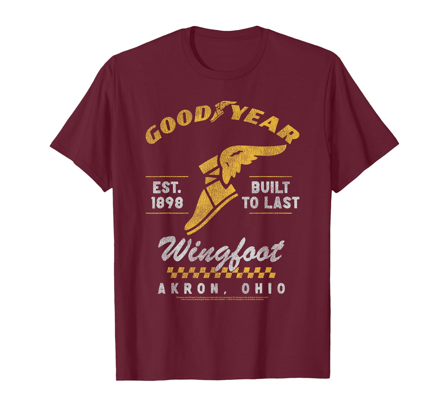 Goodyear Wingfoot Est. 1898 Built To Last Logo Distressed T-Shirt