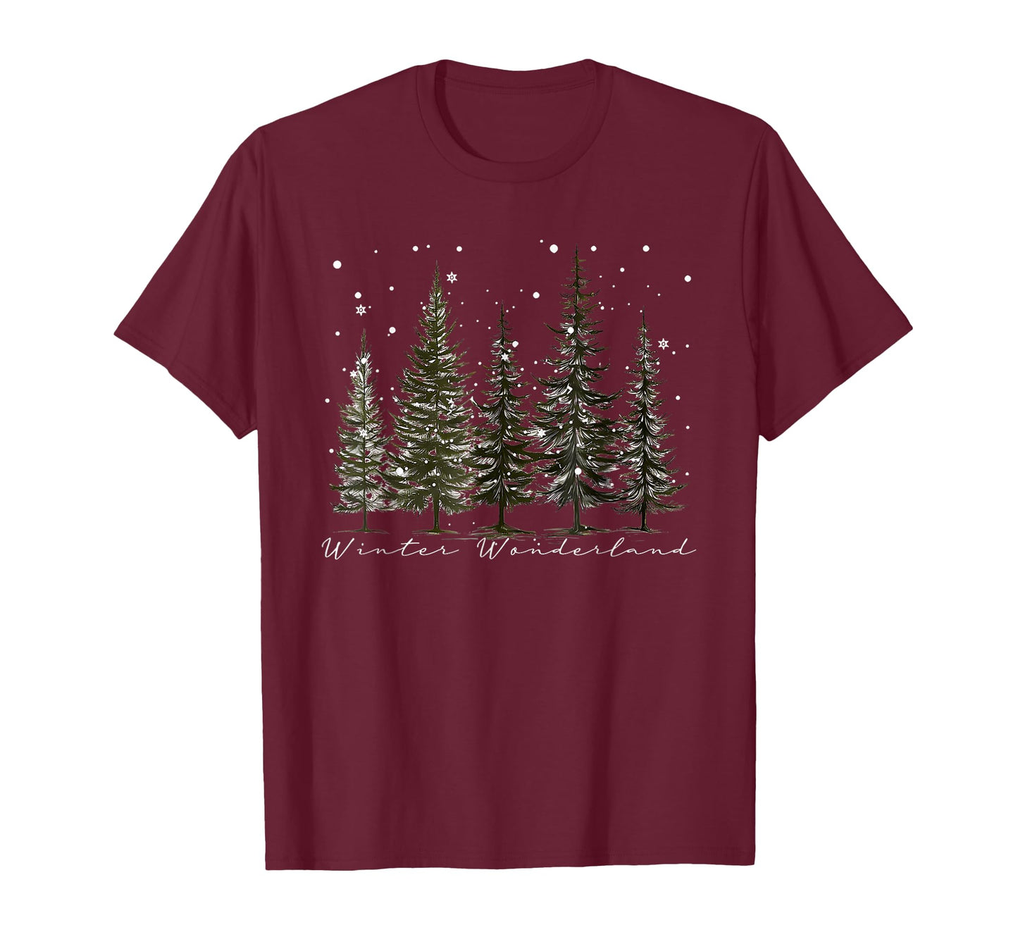 Winter Wonderland Pine Tree Nature Lover Hiking Camping T-Shirt