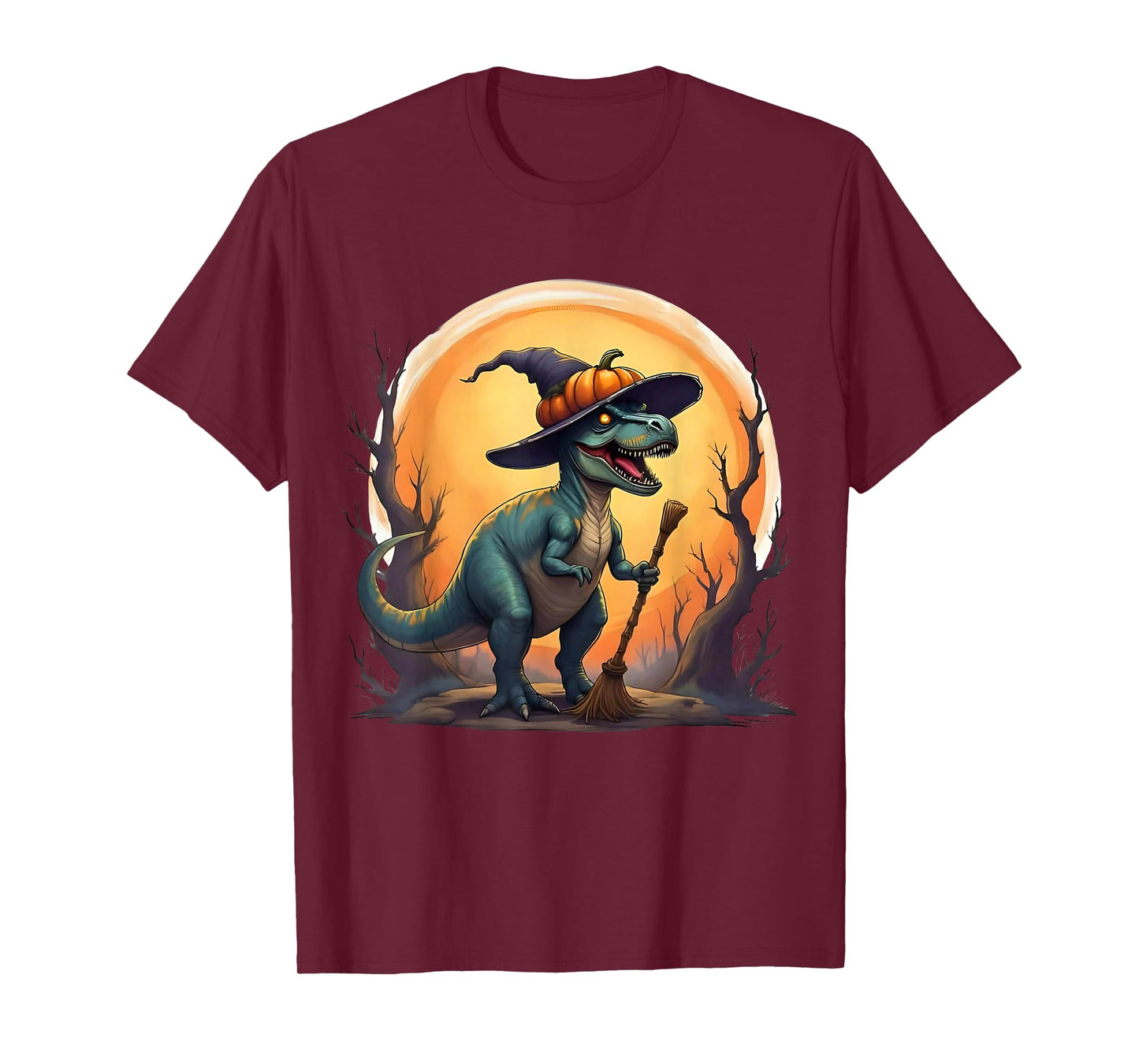 Cute Dinosaur Witch Pumpkins Halloween Family Matching Boys T-Shirt