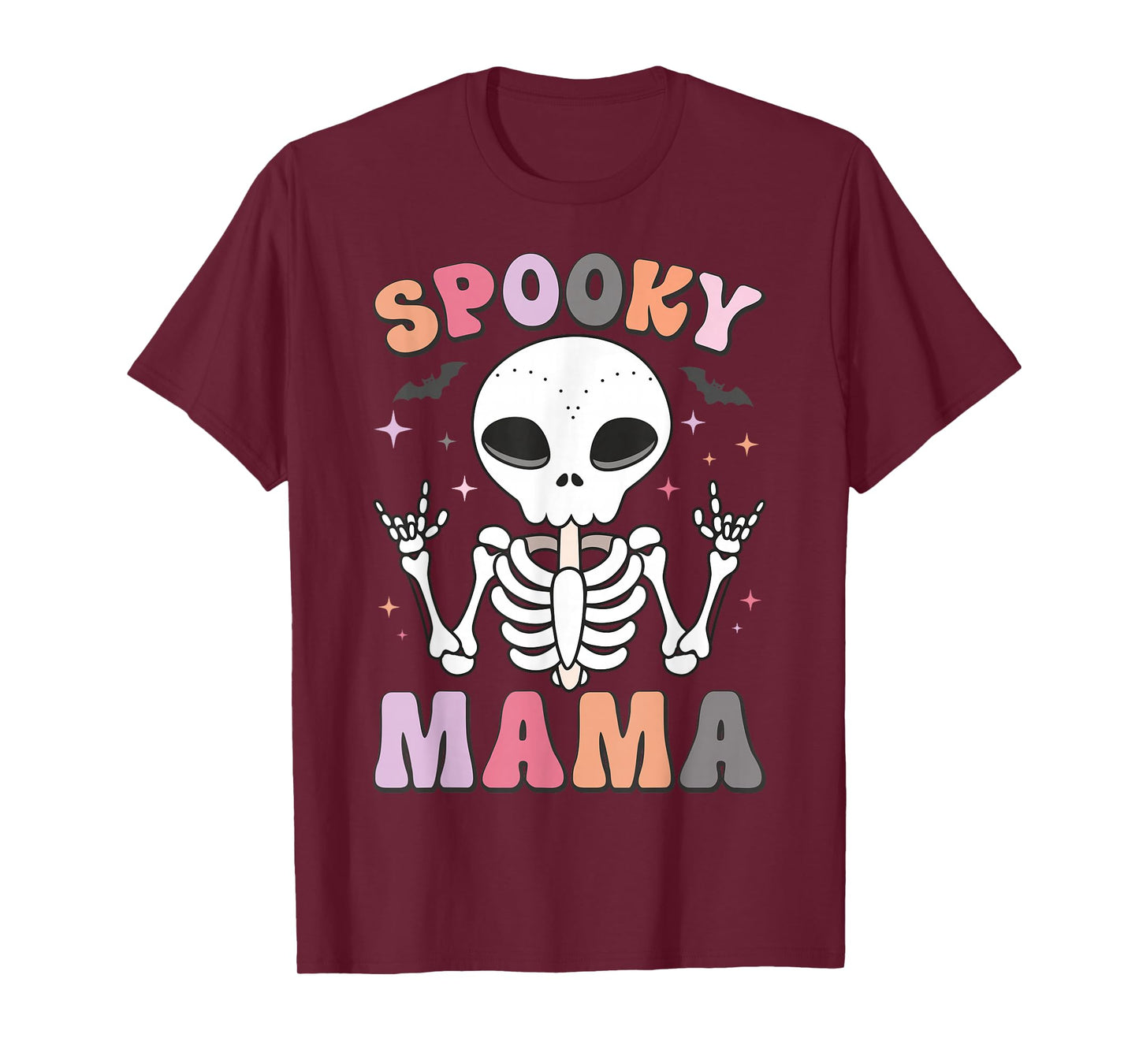 Spooky Mama Groovy Vintage Ghost Halloween Mom Mother T-Shirt