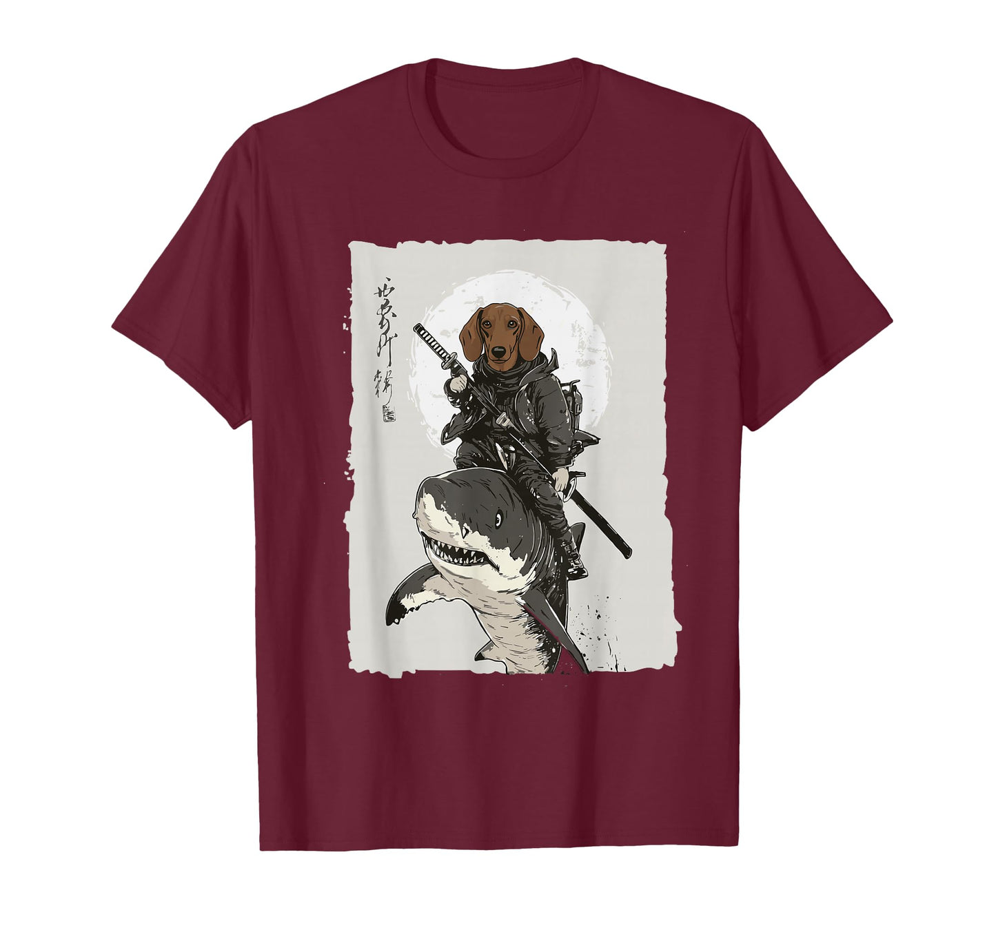Samurai Dachshund Dog Lover Vintage Mens Graphic T-Shirt