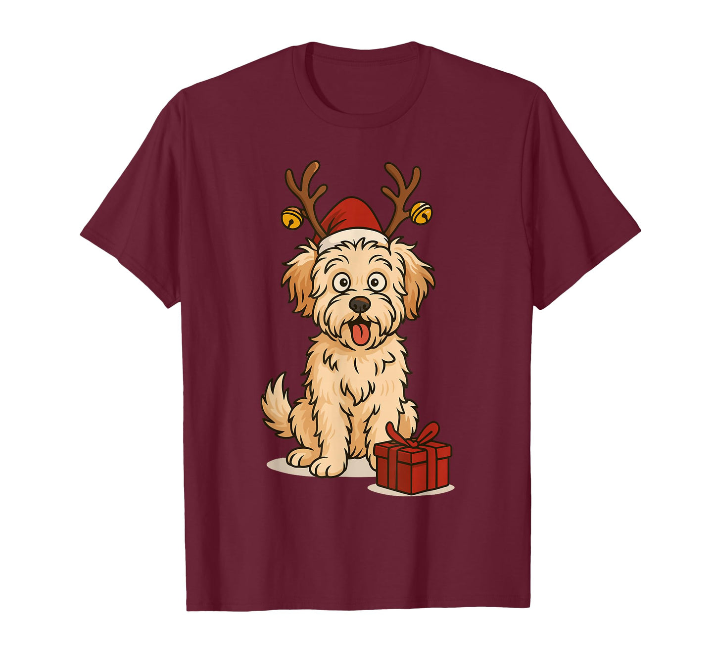 Funny Maltipoo Christmas Dog – Holiday Art T-Shirt
