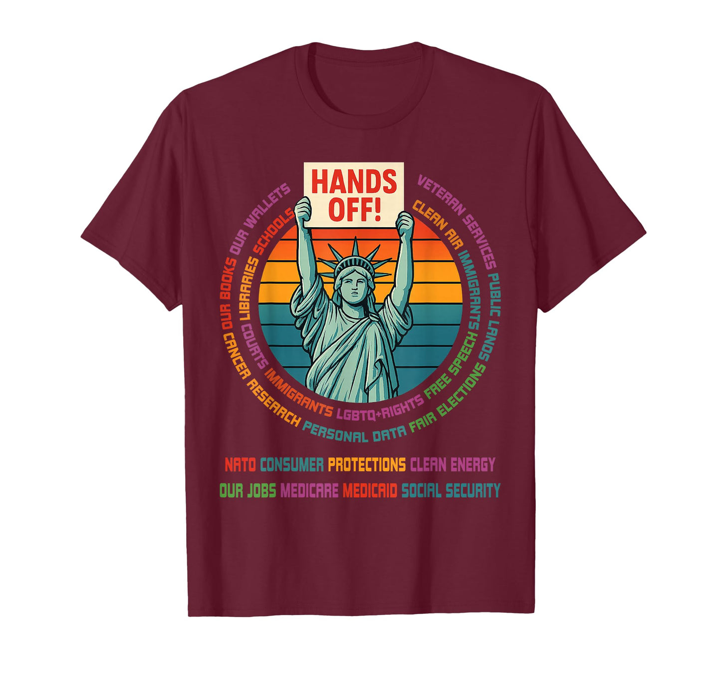 Resist Resistance USA Statue of Liberty Hands Off Protest T-Shirt