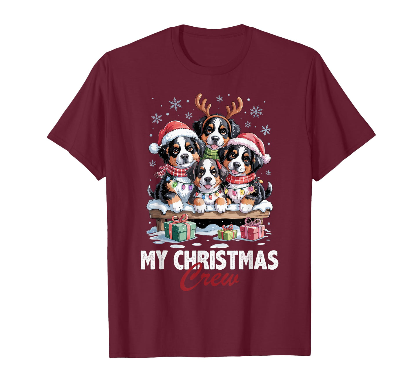 Bernese Mountain Christmas Crew Funny Dog Lovers Holiday T-Shirt