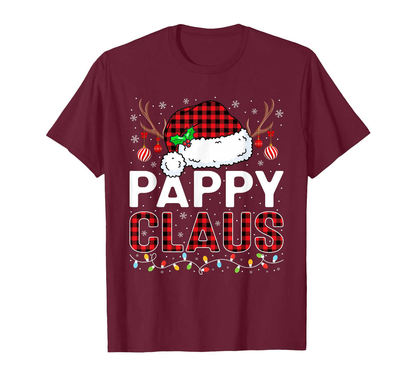 Christmas Lights Pappy Claus Family Matching Xmas Pajama T-Shirt