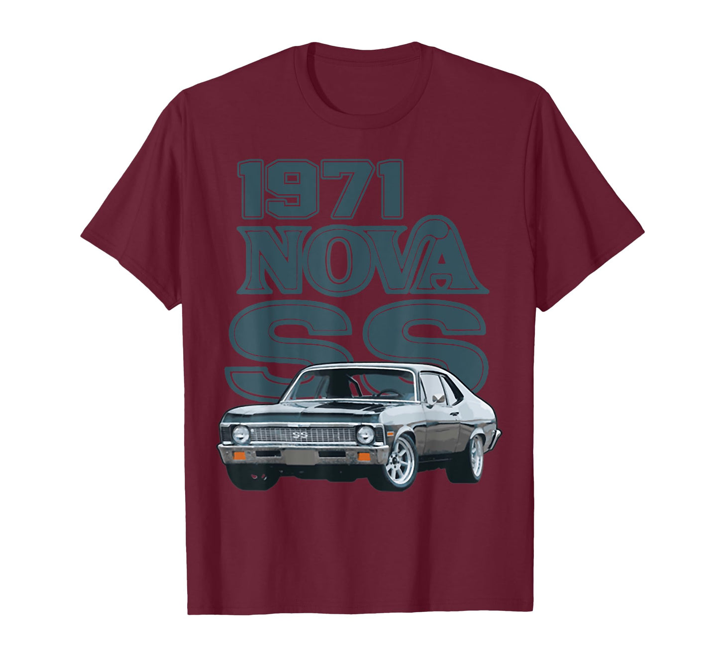 1971 71 Chevys Nova 2 Classic Car Old School Muscle Car T-Shirt