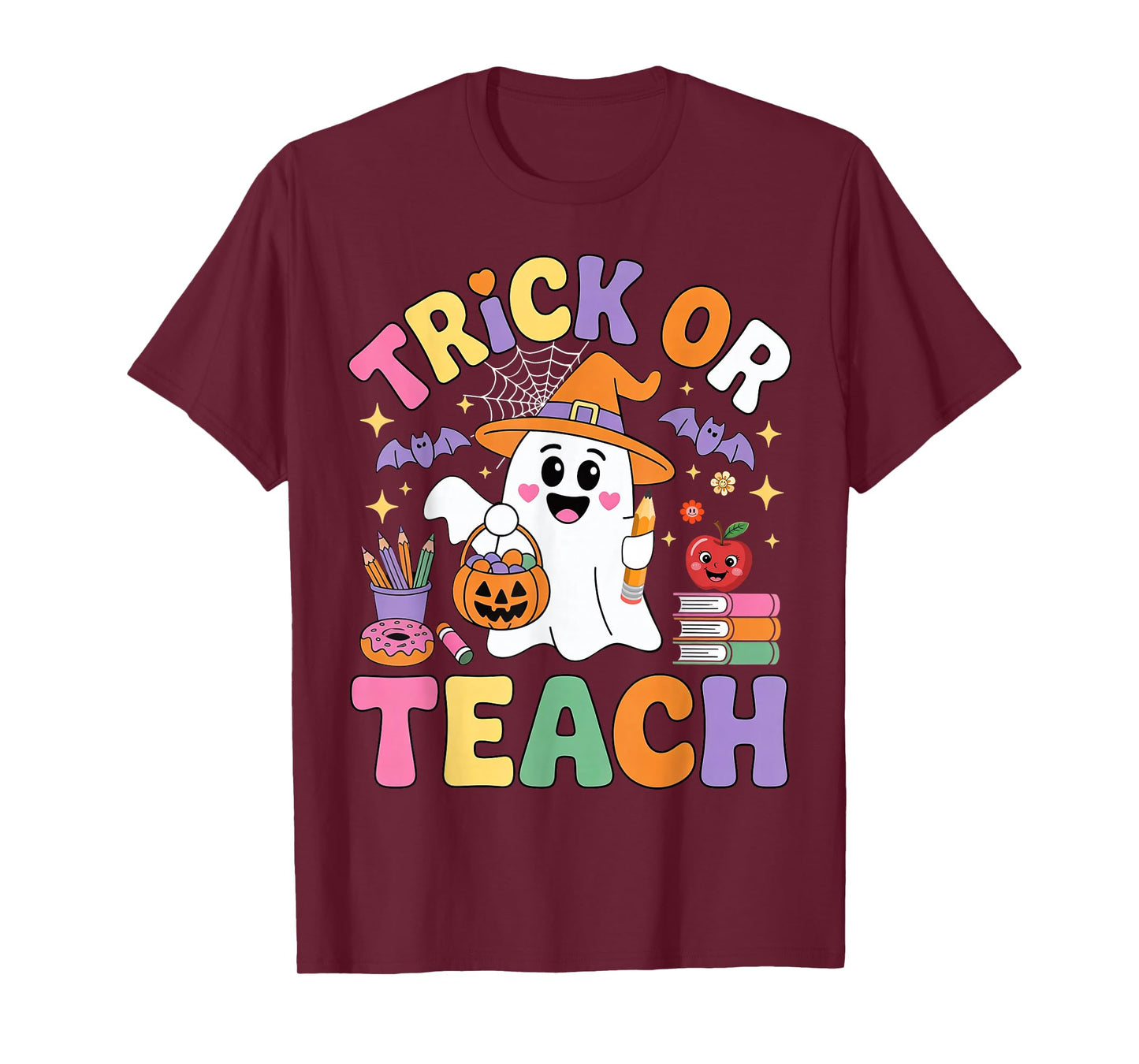 Trick or Teach Funny Ghost Teacher Halloween Costumes T-Shirt
