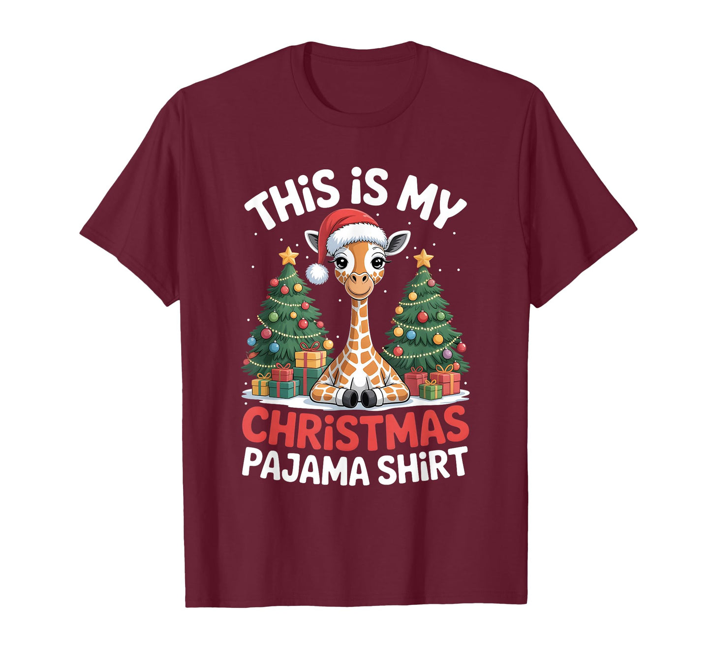 Giraffe This is My Christmas Pajama T-Shirt