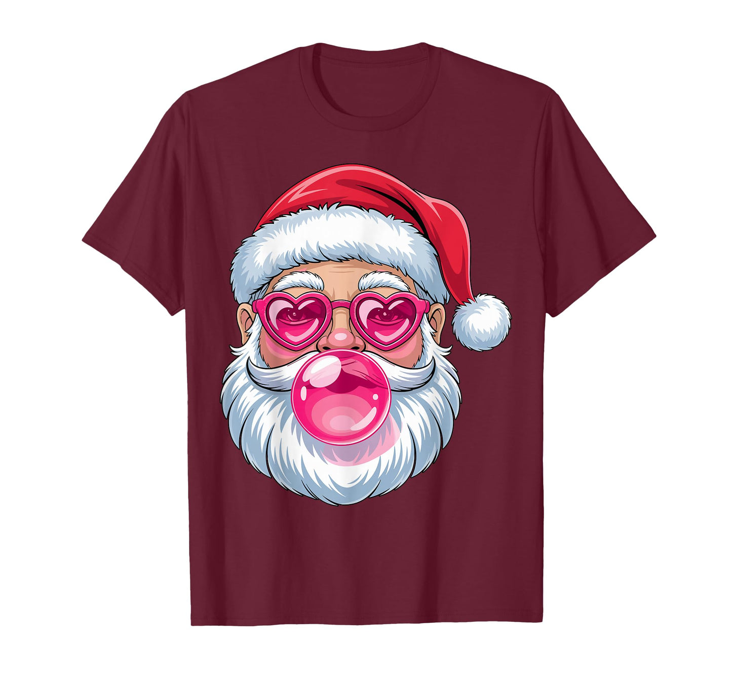 Cool Santa with Sunglasses and Bubblegum T-Shirt