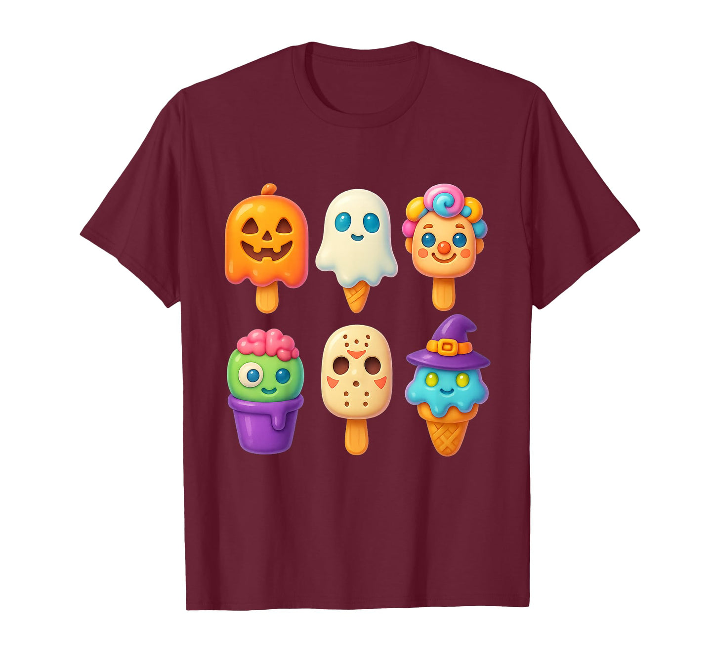 Funny Horror Ice Cream Pops Summerween Halloween 3D Candy T-Shirt