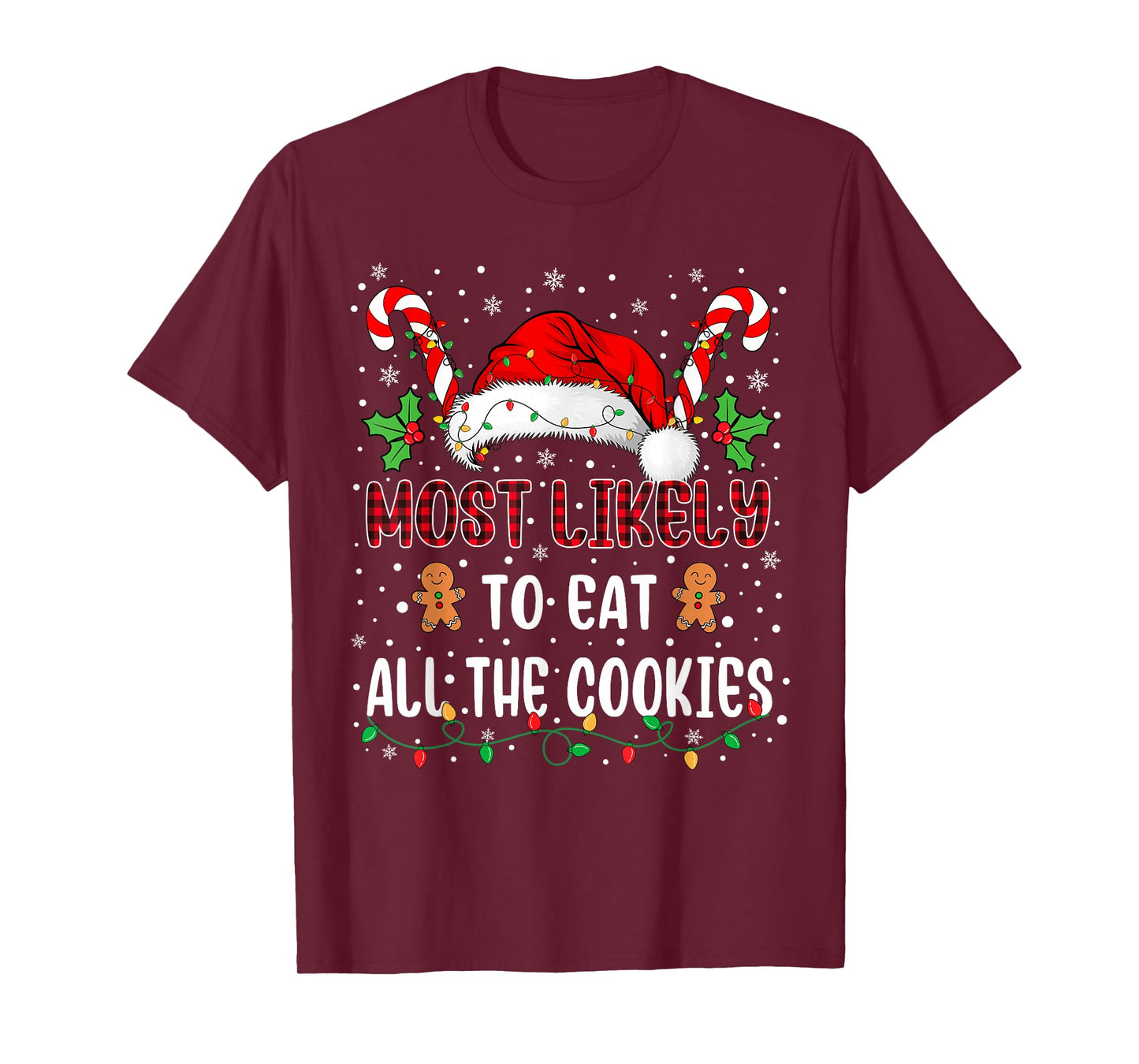 Most Likely to Eat All The Cookies Family Christmas Matching T-Shirt