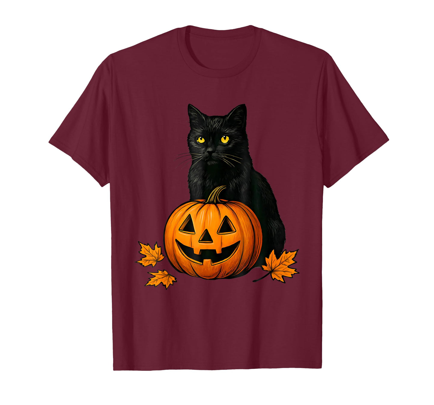 Retro Black Cat Pumpkin Halloween Costume Fall Autumn Season T-Shirt