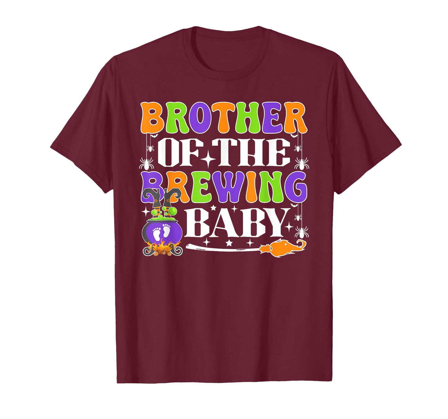 Brother of The Brewing Baby Halloween Witch Baby Shower T-Shirt