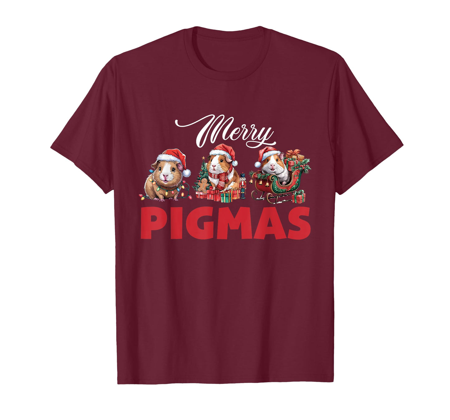 Merry Pigmas Funny Santa Guinea Pig Squad Christmas Men T-Shirt