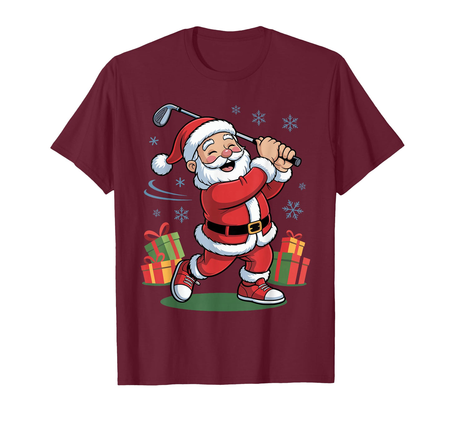 Funny Santa Playing Golf Holiday Christmas Xmas Pajama T-Shirt