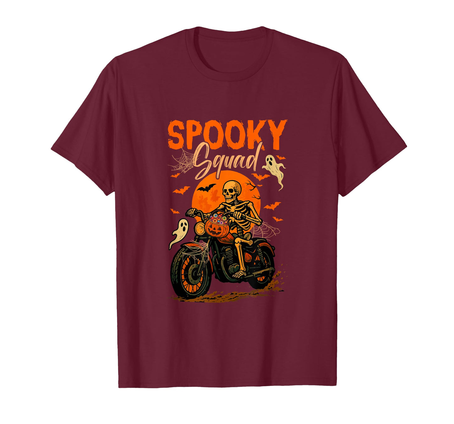 Spooky Halloween Squad Skeleton Riding Motocycle Horror Boo T-Shirt