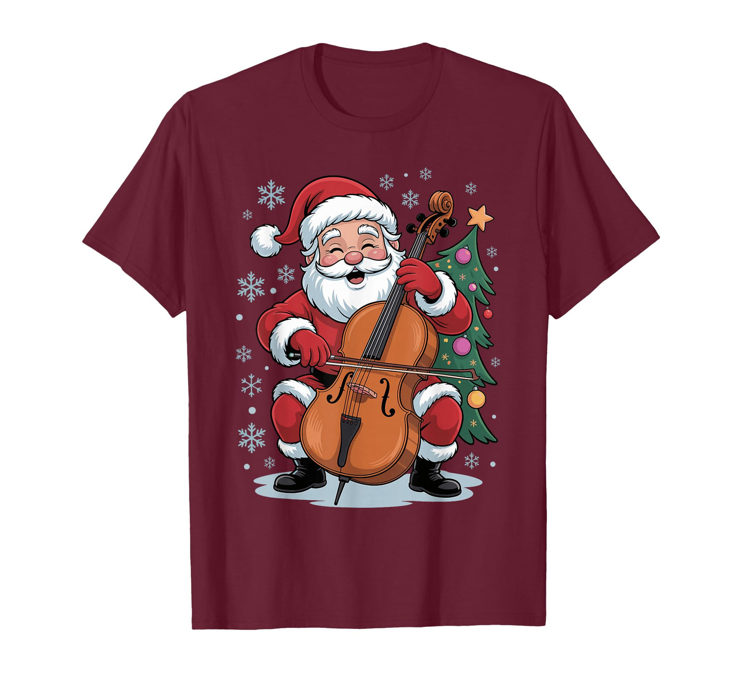 Funny Santa Christmas Design Cello Holiday Xmas Pajama T-Shirt