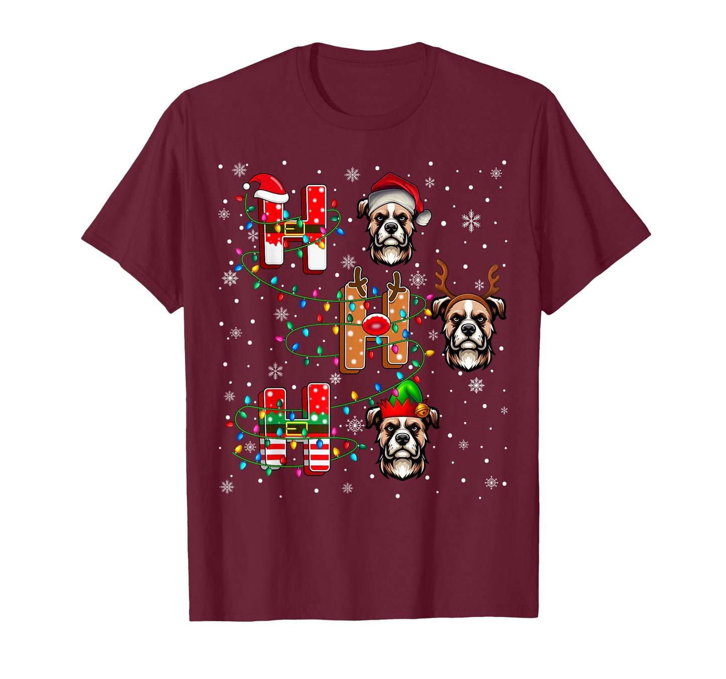 Ho Ho Ho Santa Hat Elf Matching Russell Terrier Dog Xmas T-Shirt