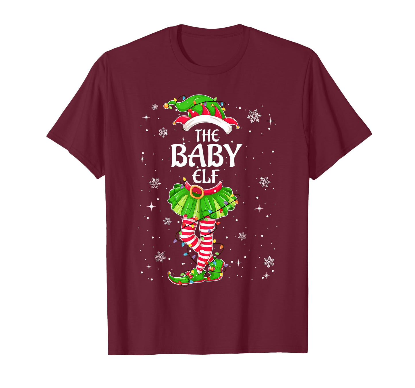 Funny The Baby Elf Family Matching Christmas Pajamas T-Shirt