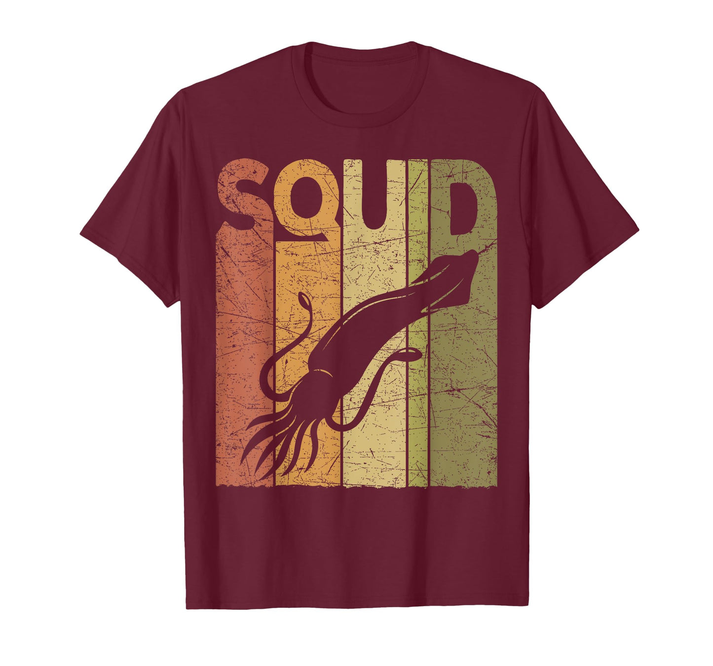 Squid Vintage Squid Fishing Retro Seafood Squid Lover T-Shirt
