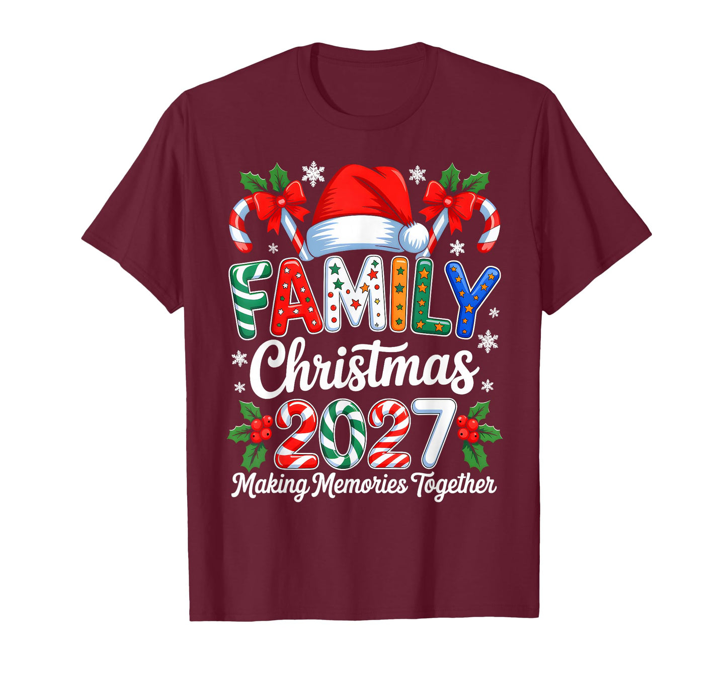 Family Christmas 2027 Matching Family Pajamas Xmas Squad T-Shirt