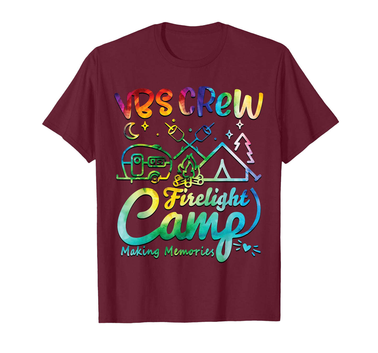 VBS Crew Camp Firelight Vacation Bible School Camping Camper T-Shirt