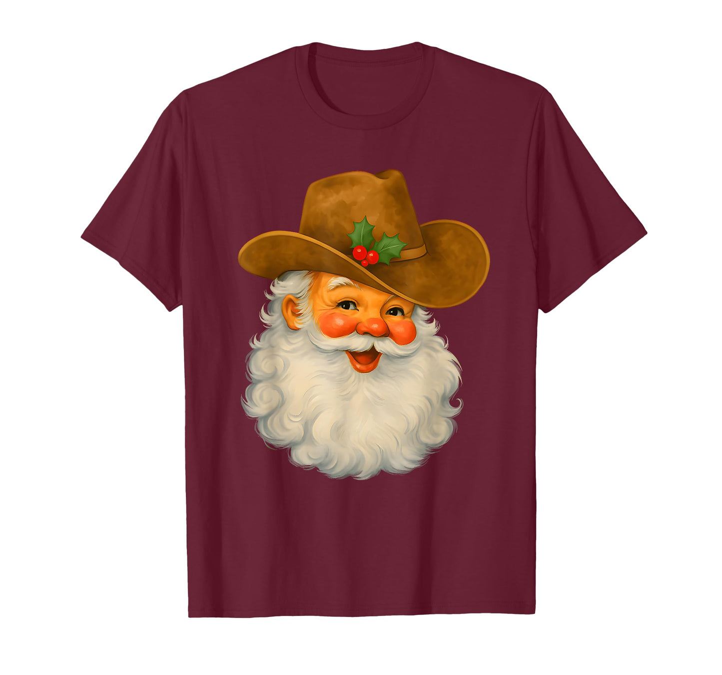 Retro Western Santa Claus Cowboy Christmas Santa Howdy T-Shirt