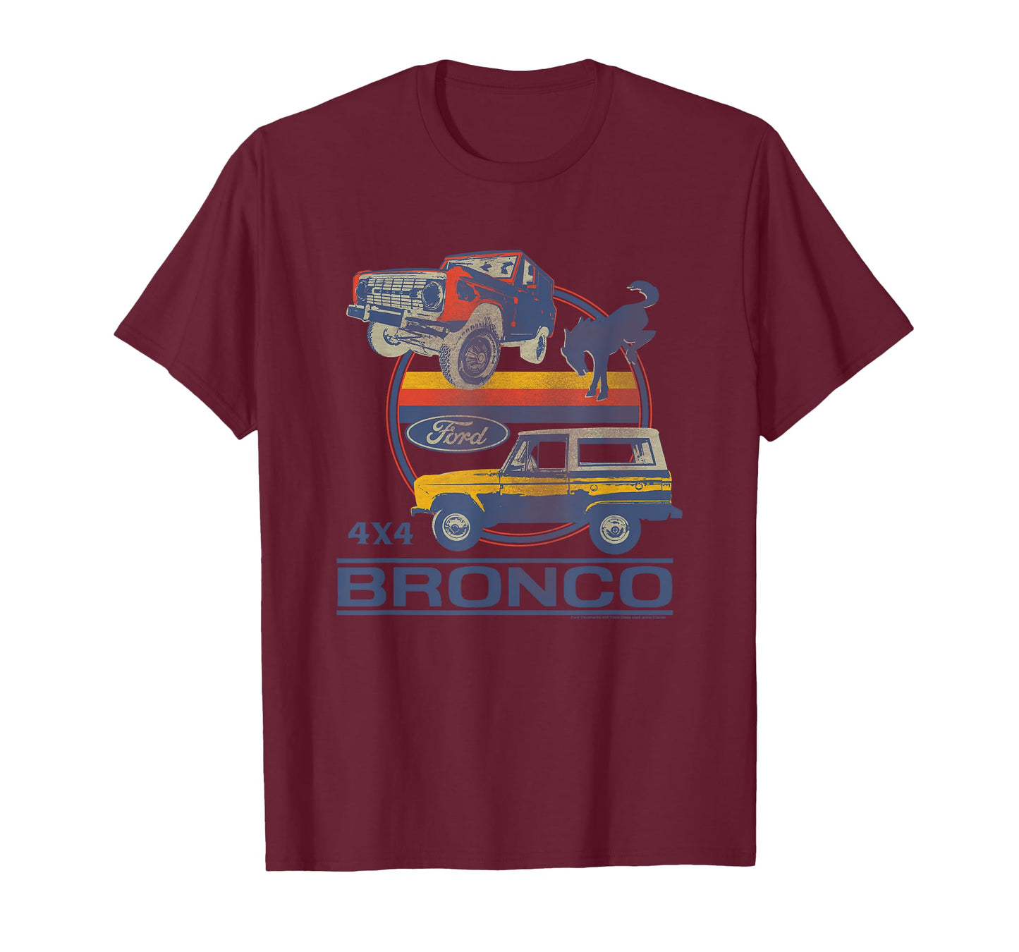 Ford - Bronco 4x4 Retro Circle With Pony Logo T-Shirt