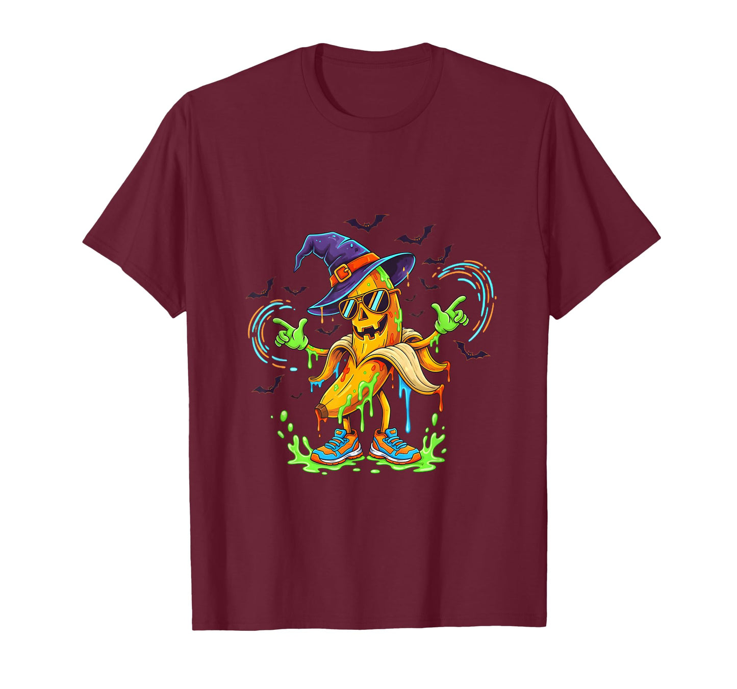 Cool Halloween Banana Witch Pumpkin Costume Party Outfit T-Shirt