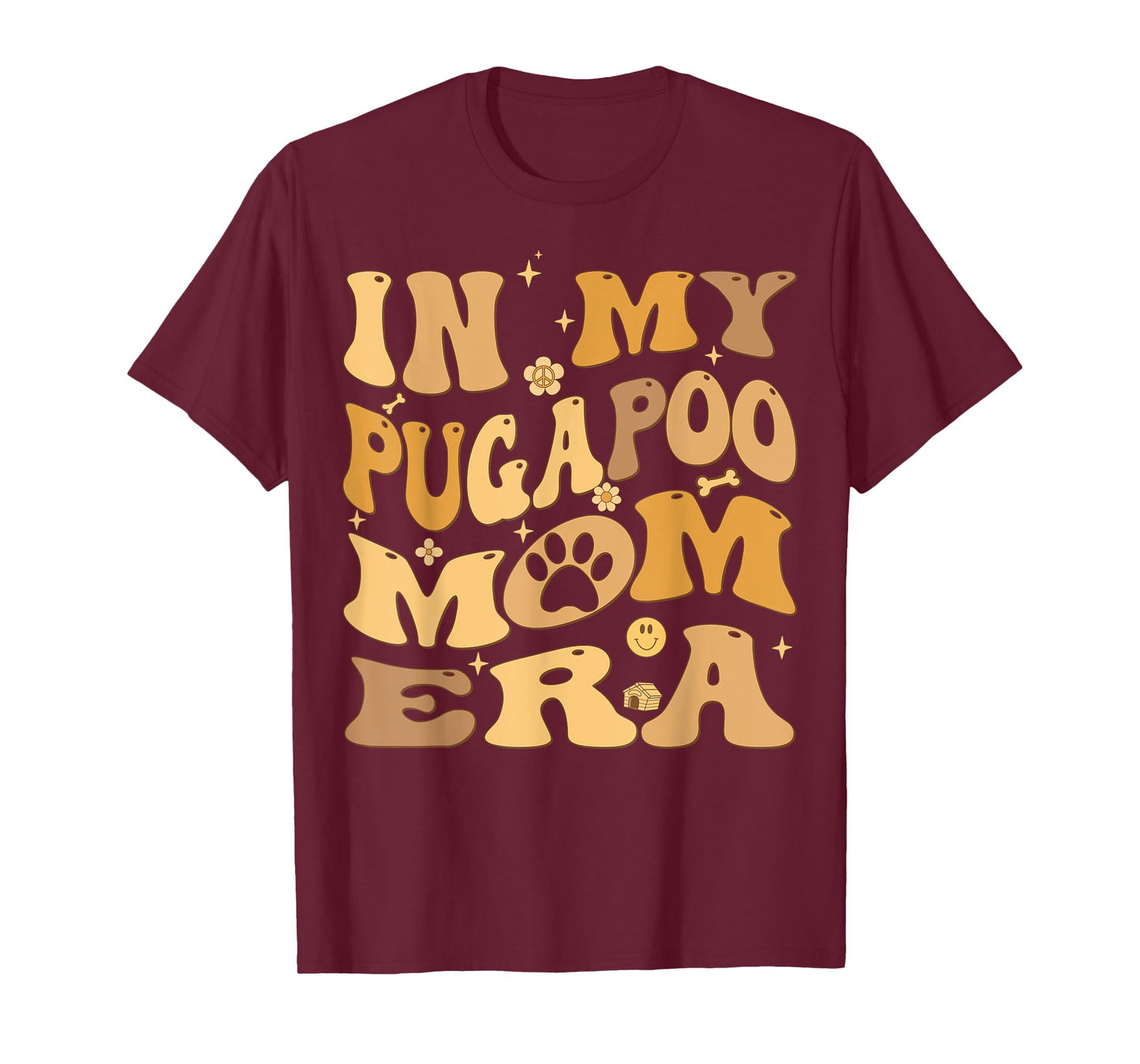 In My Pugapoo Mom Era Groovy Pugoodle Dog T-Shirt for Men Women Kids