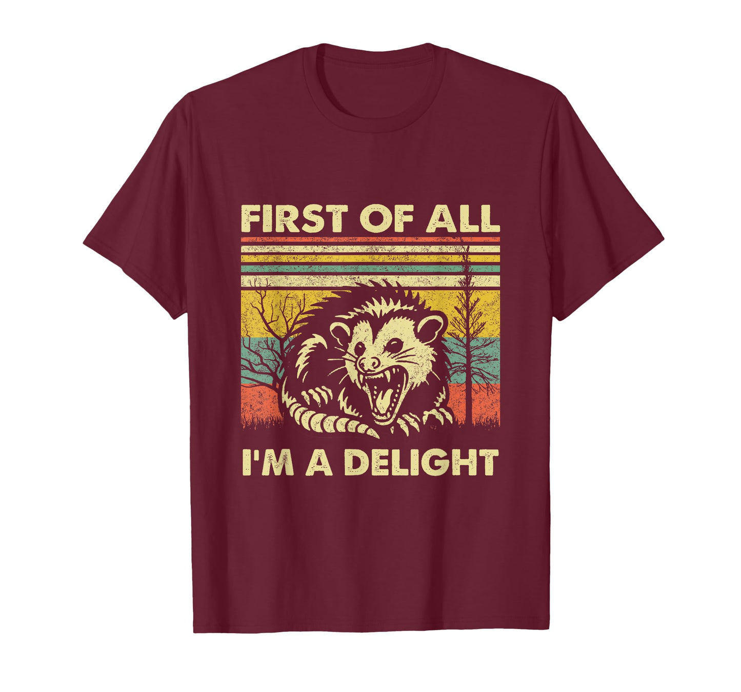 First Of All I'm A Delight Sarcastic Angry Opossum Possum T-Shirt