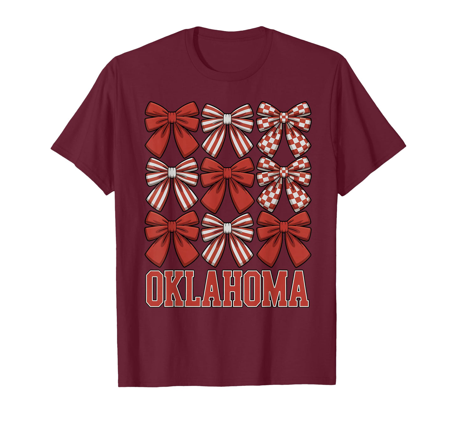 Oklahoma OK Women Toddler Girls Coquette Bow State Pride T-Shirt