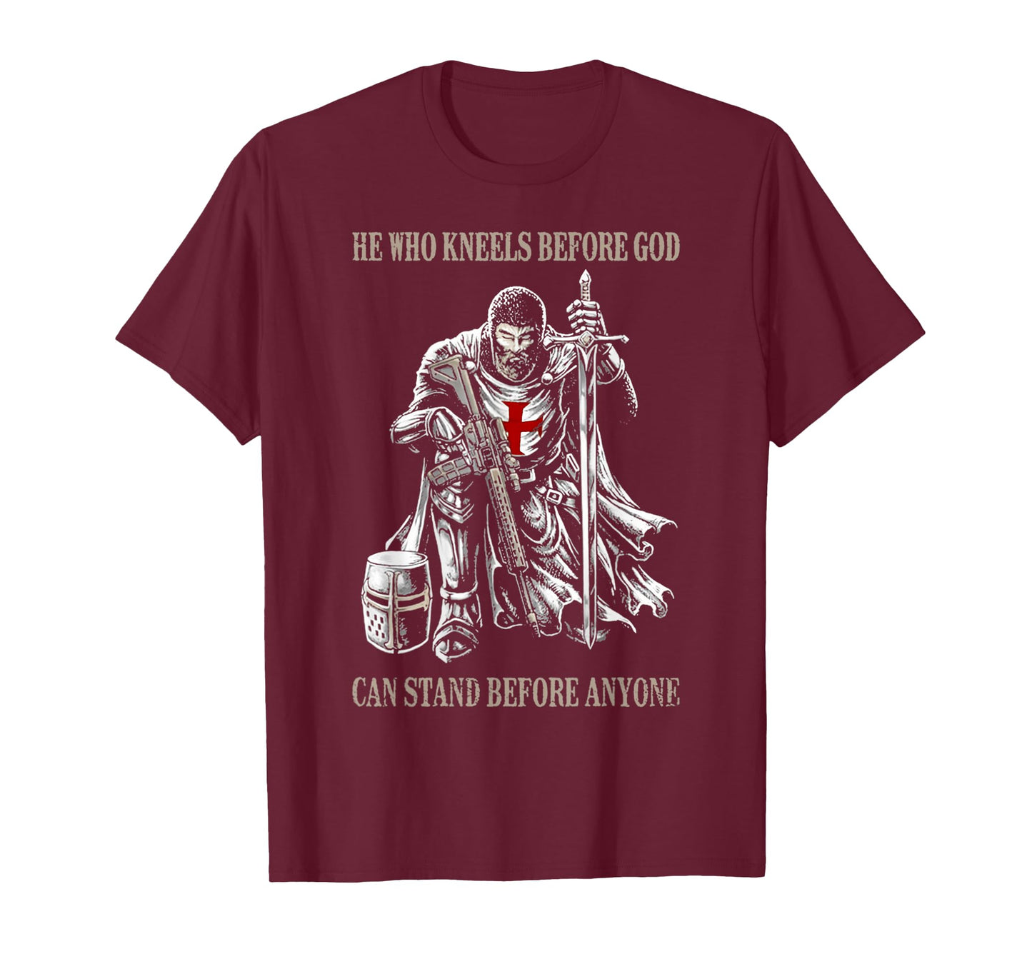 Vintage He Who Kneels Before God Can Stand Before Anyone T-Shirt