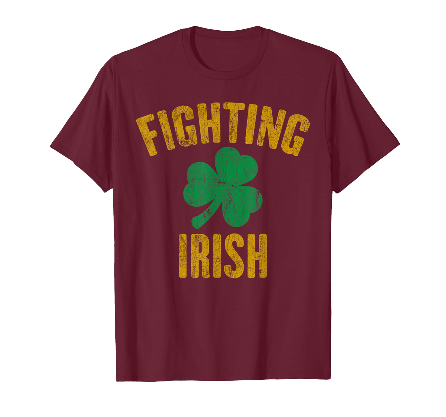 Vintage Fighting Irish History Gold Shamrock T-Shirt