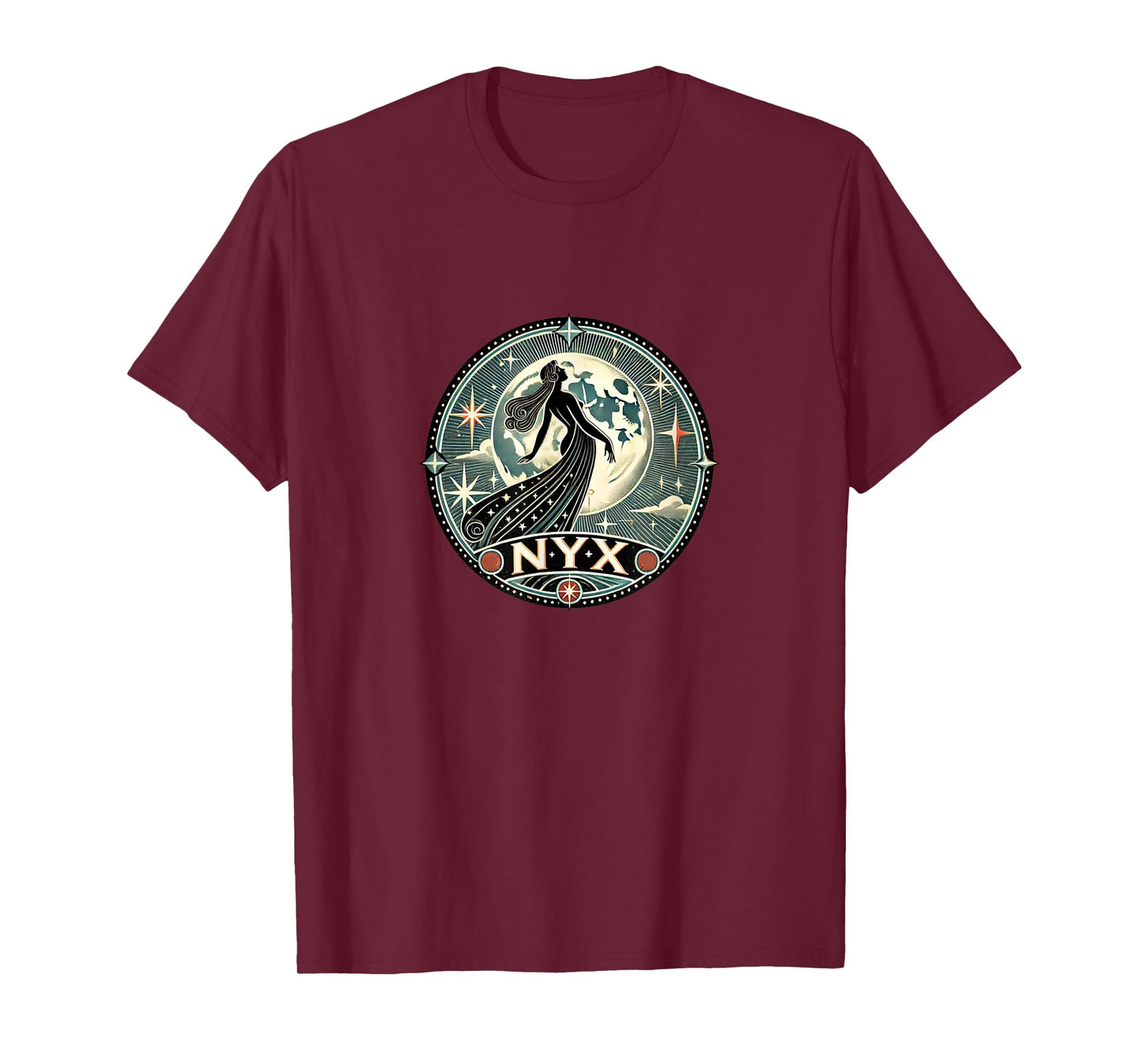NYX Goddess Illustration Goddess of the Night Full Moon T-Shirt