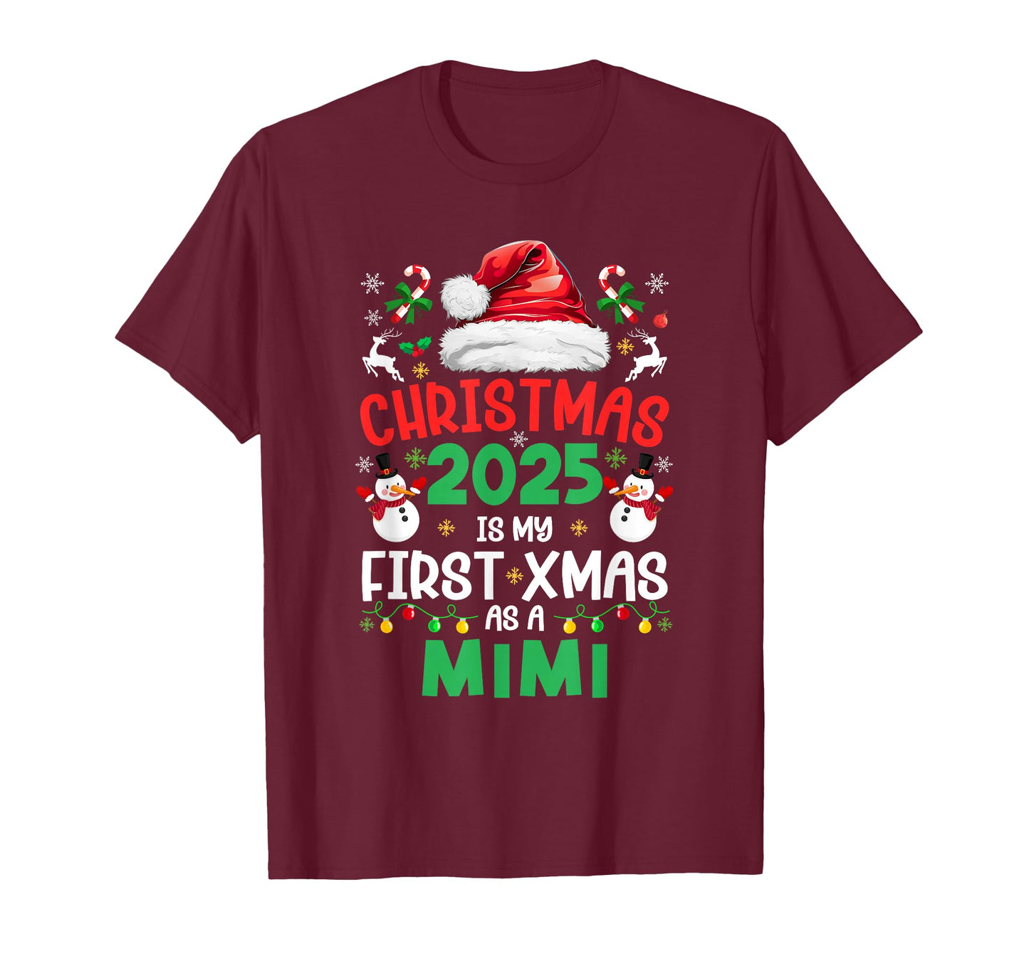 Funny Christmas 2025 is My First Xmas As A Mimi Family T-Shirt