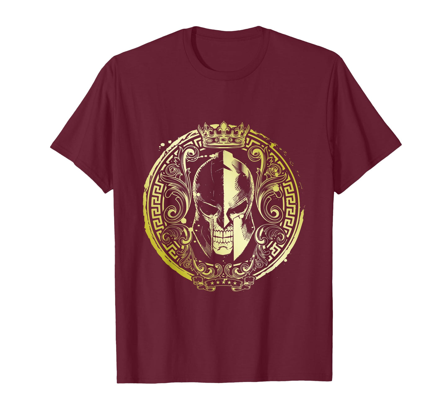 Spartan Helmet Gold Greek Warrior | Workout Mma Fitness Gym T-Shirt