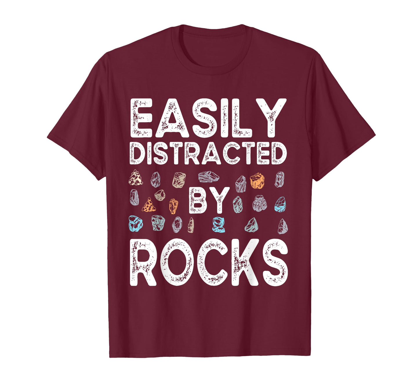 Easily Distracted By Rock Funny Vintage Rock Collector T-Shirt