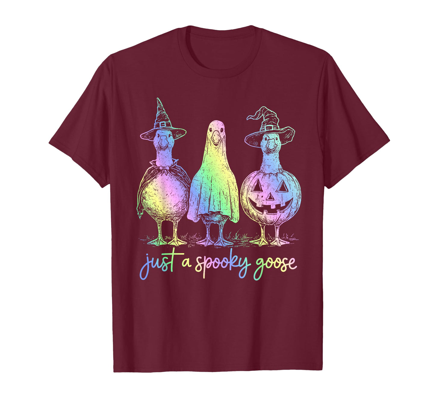 Just A Spooky Goose Halloween Silly Goose Funny Halloween T-Shirt