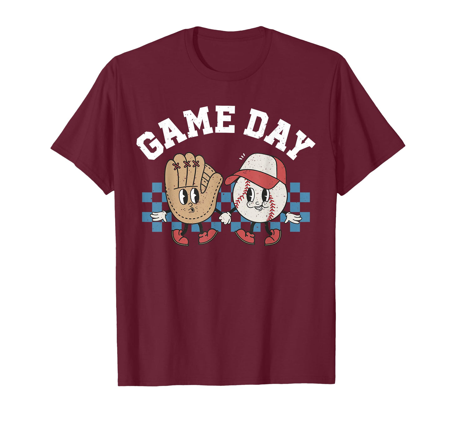 Baseball Retro Groovy Cartoon Love Baseball Season Game Day T-Shirt
