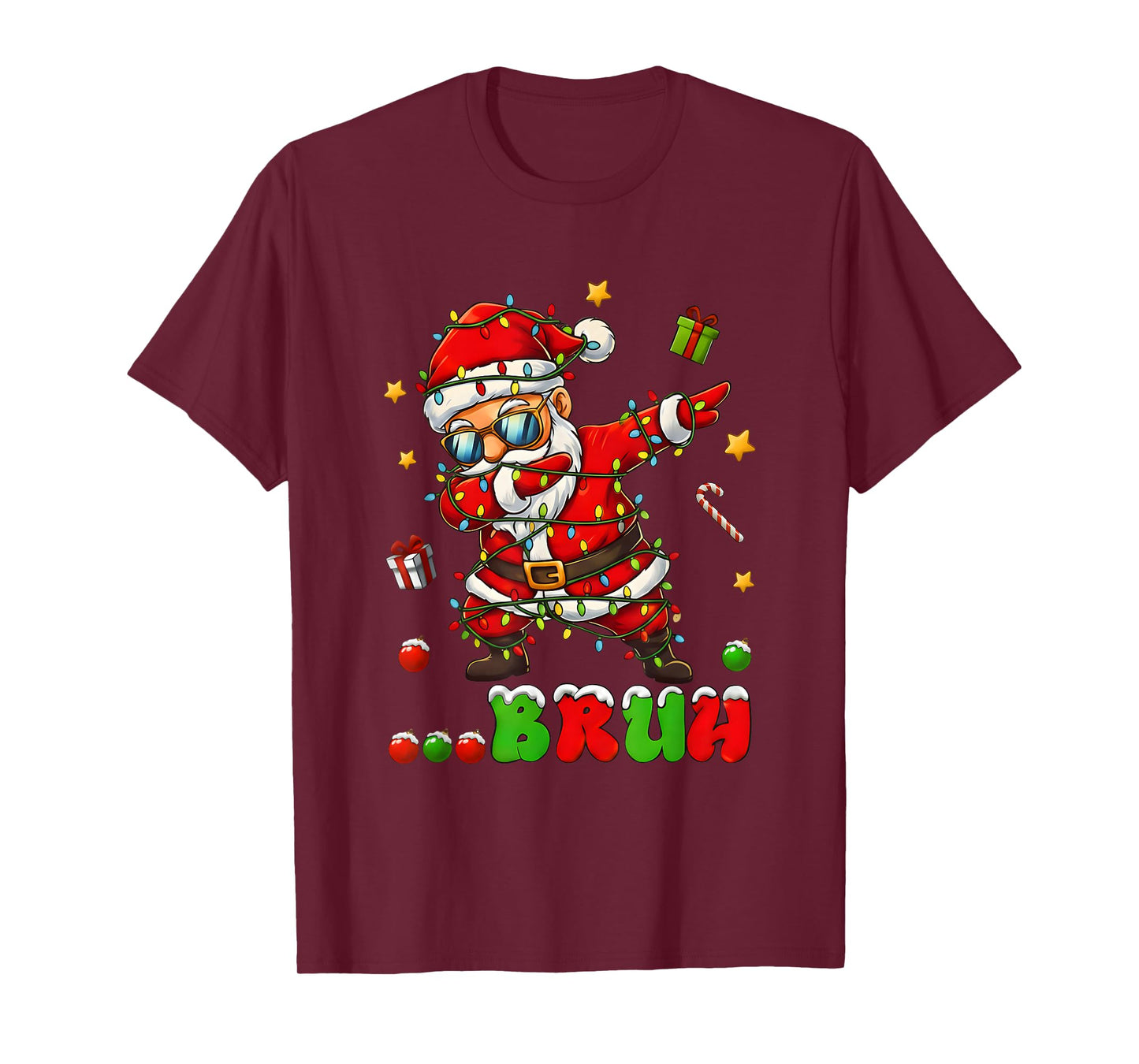 Bruh Dab Santa Christmas Funny Kids Toddler Boys Mens Xmas T-Shirt