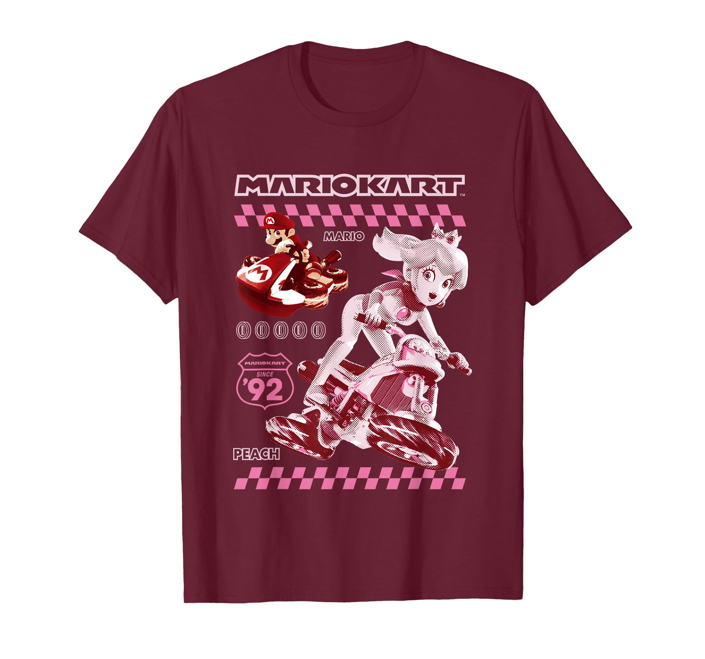 Mario Kart 8 Princess Peach & Mario Racing Poster T-Shirt