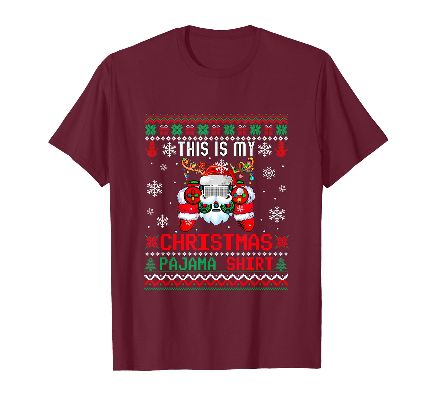 My Christmas Pajama Shirt Sweater Santa Game Controller T-Shirt
