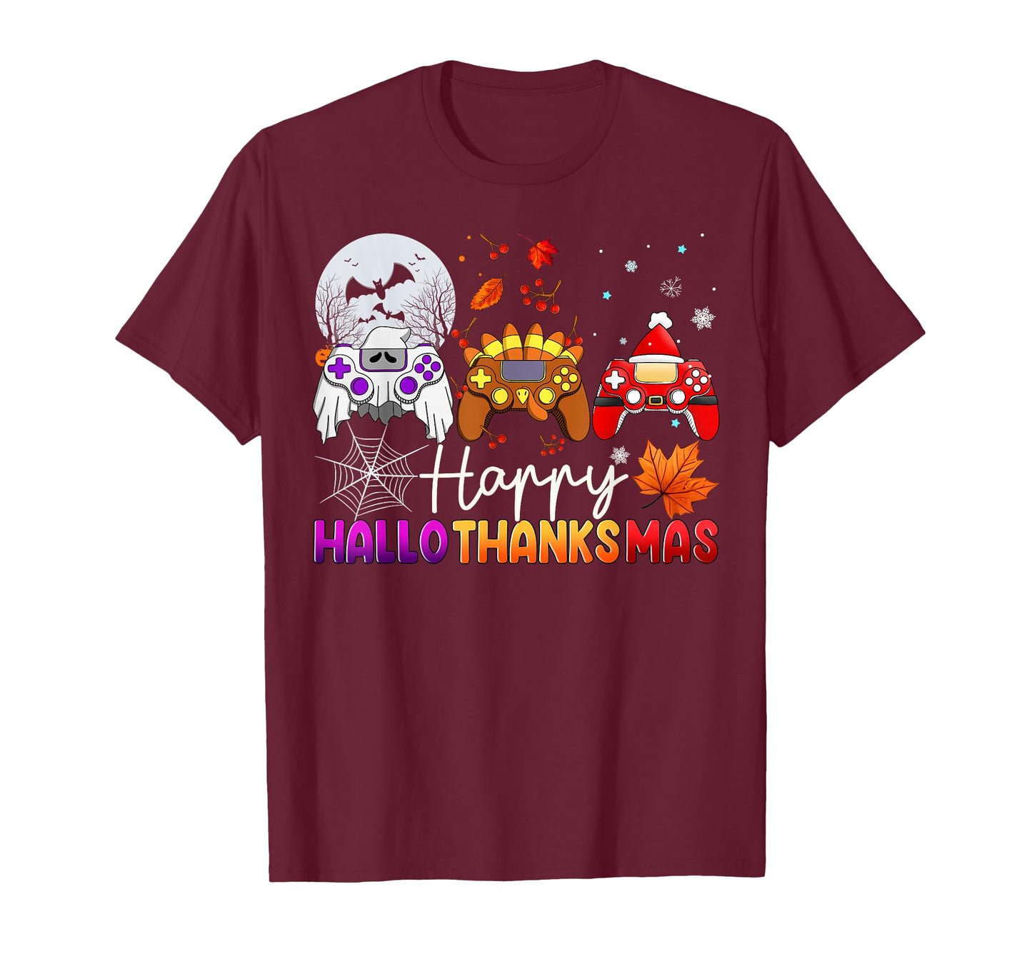 Happy Hallothanksmas Game Controller Gamer Hallothanksmas T-Shirt