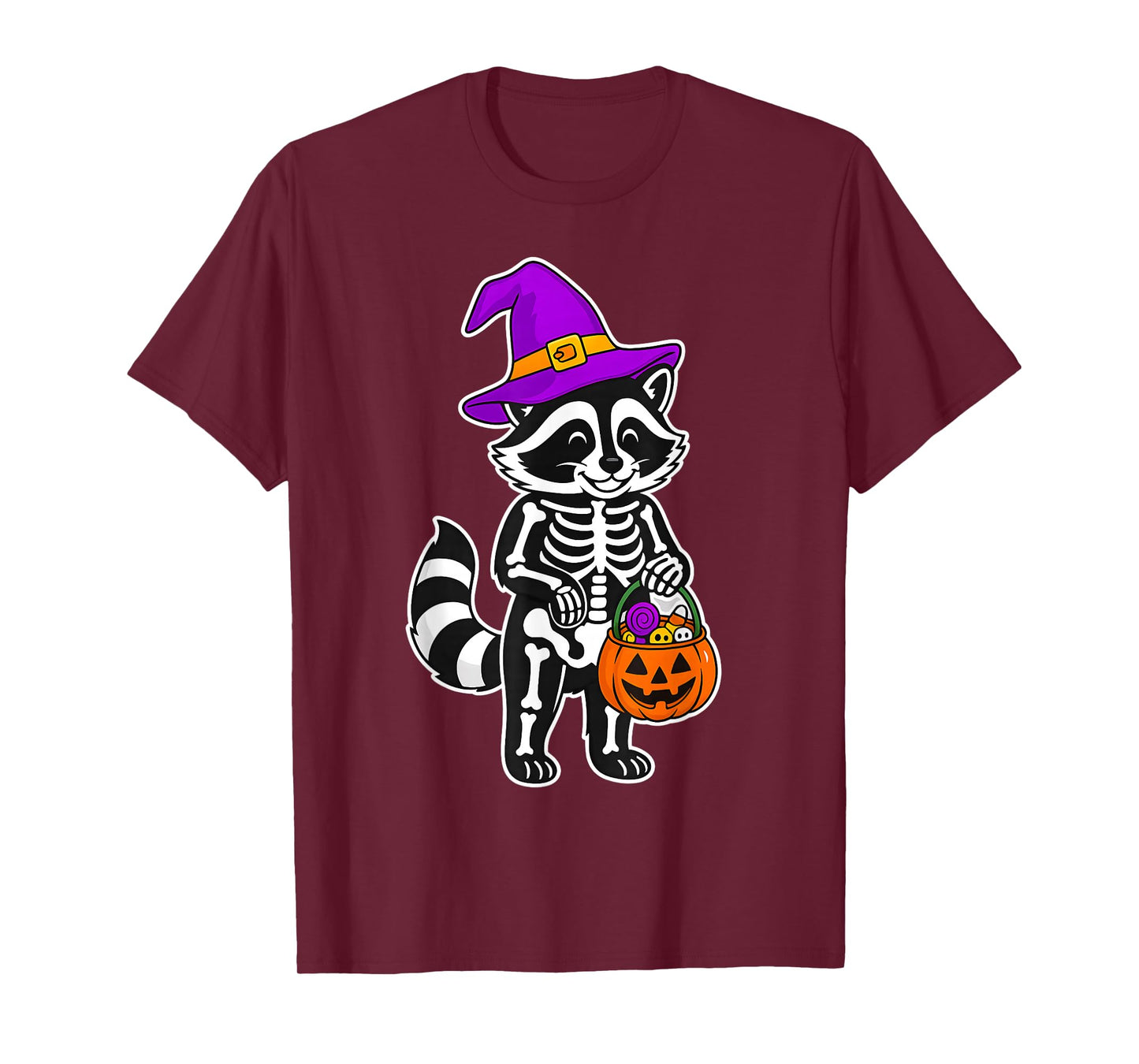 Funny Racoon Skeleton Halloween Spooky Trick or Treat T-Shirt