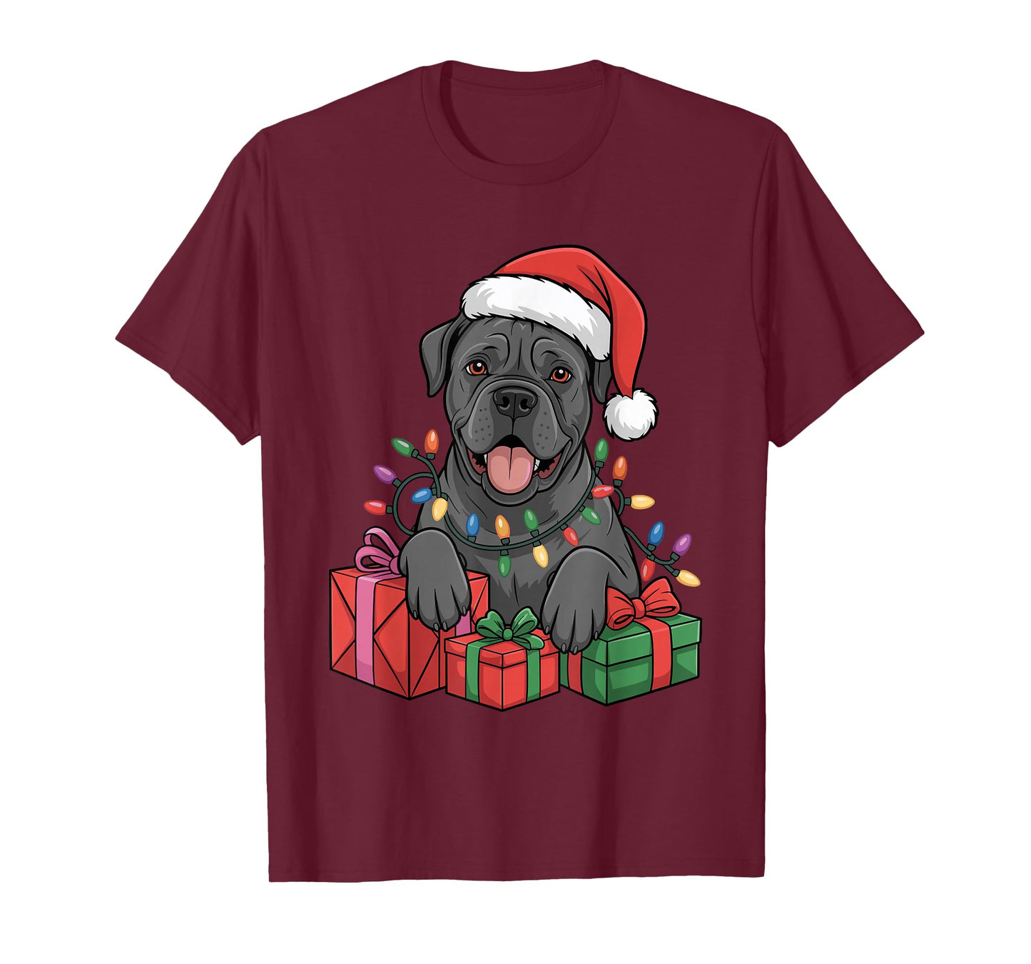 Cute Cane Corso Santa Hat Christmas Xmas Dog Lovers Holiday T-Shirt