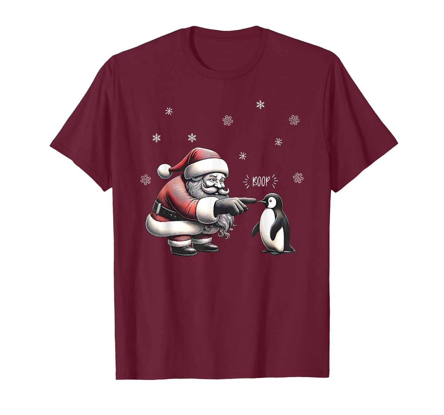 Christmas Santa Boop Penguin Xmas Penguins Sea Animal Lover T-Shirt