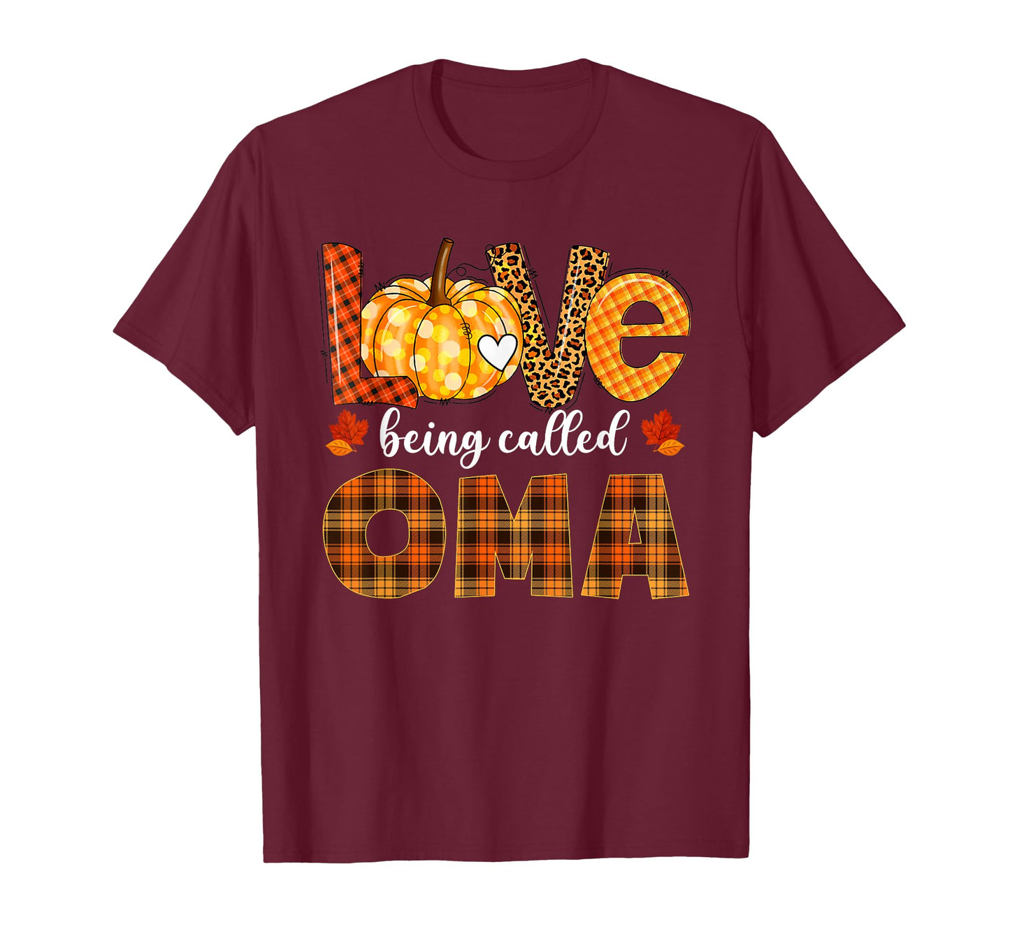 Leopard Pumpkin Love Being Called Oma Fall Thanksgiving T-Shirt