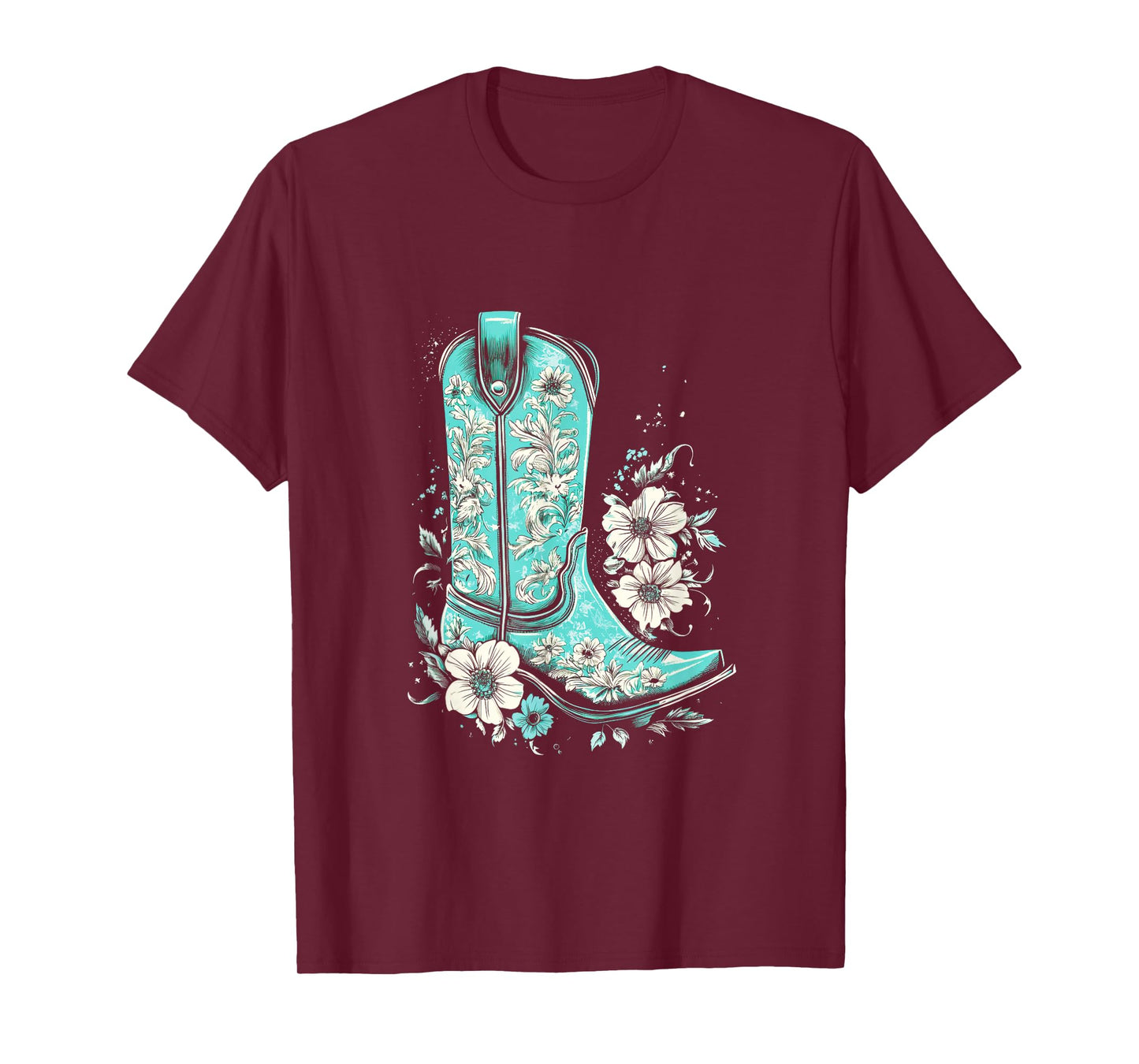 Western Turquoise Teal Cowgirl Country Boho T-Shirt