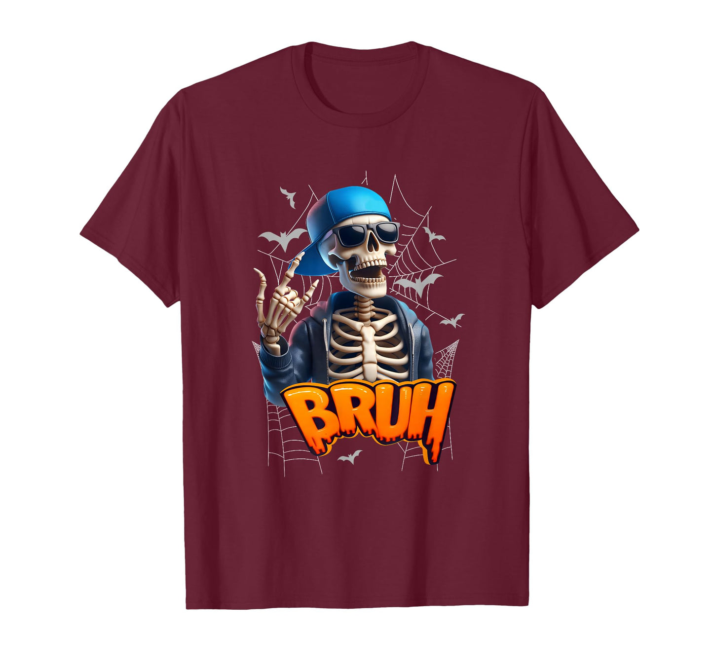 Bruh Skeleton Halloween Funny Cool Skeleton T-Shirt